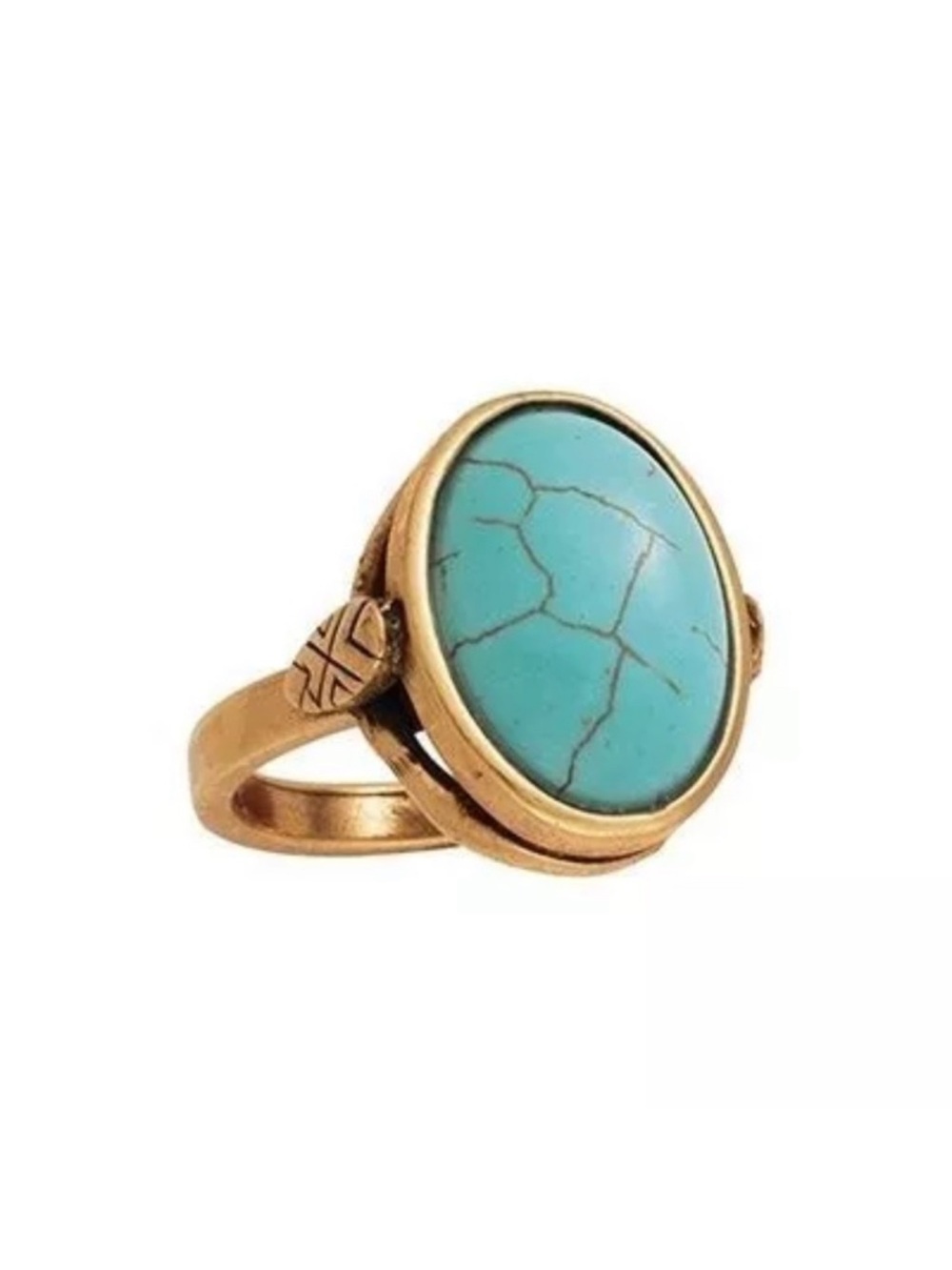 Silpada Gold-Tone Brass with Turquoise Ring Oval Stone size 7